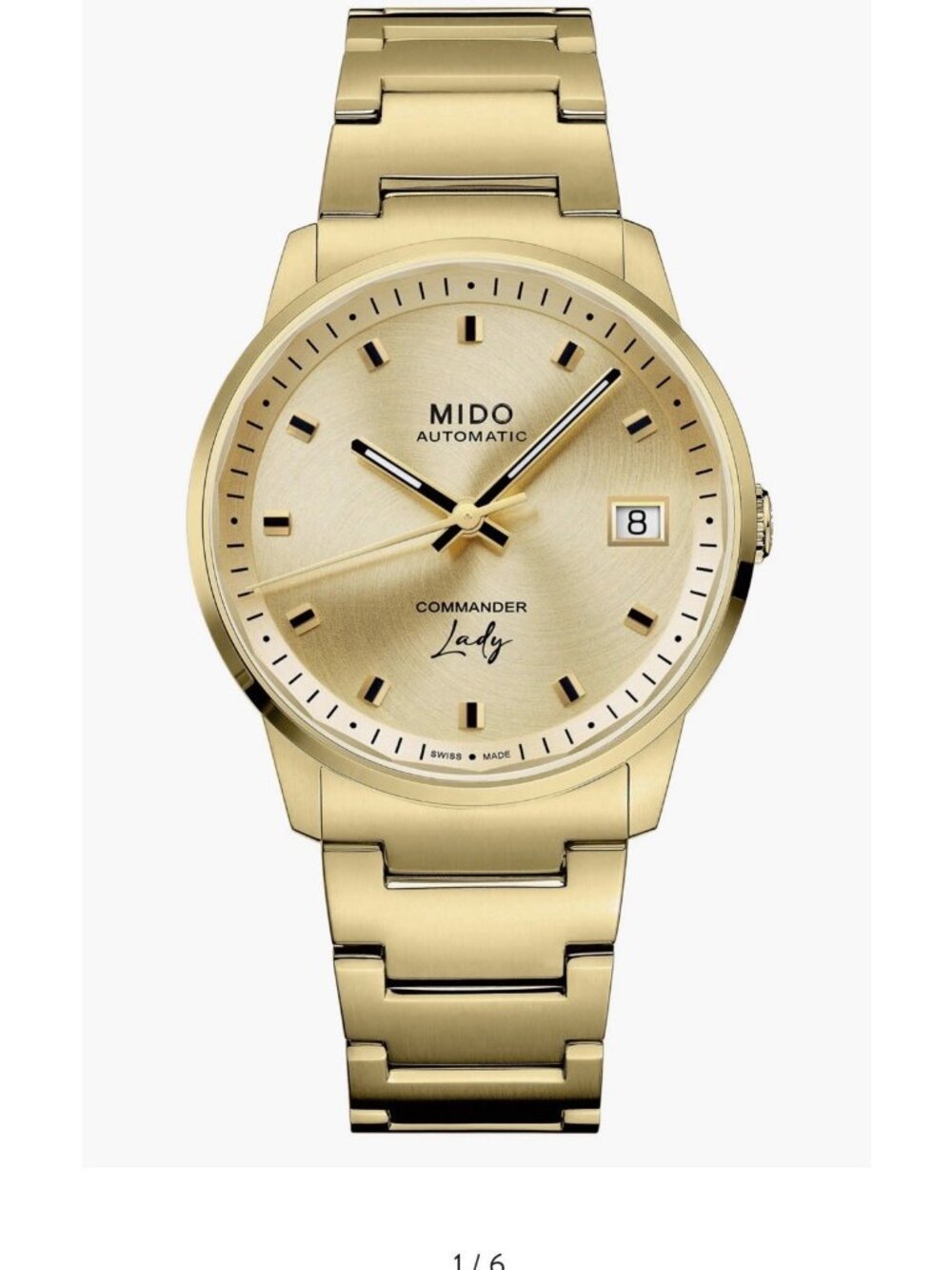 Mido Commander Lady Automatic Sapphire Crystal Water Resistant 5 Bar 50m Dial